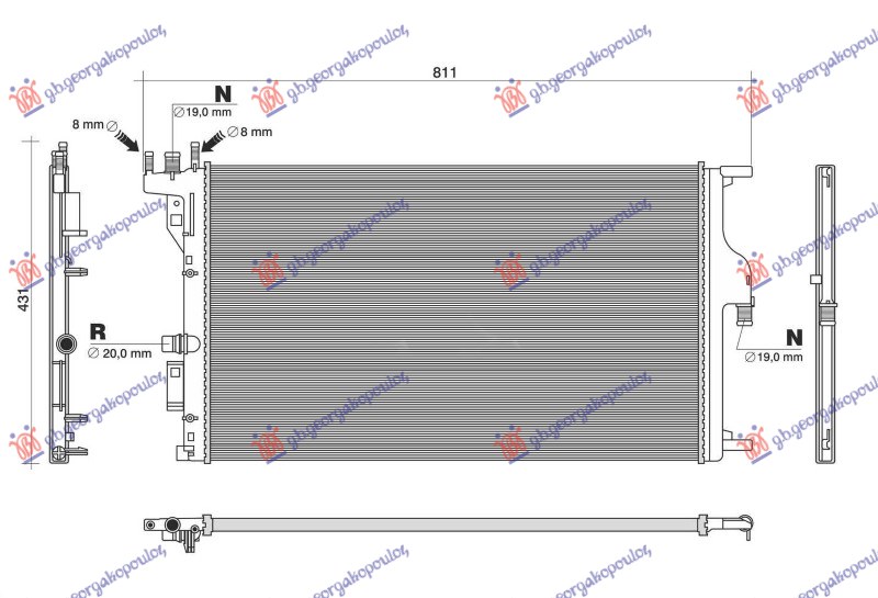 HLADNJAK MOTORA DODATNI 1.5 DIZEL (650x395) (NRF) DACIA LODGY 2012-2022 (JS)