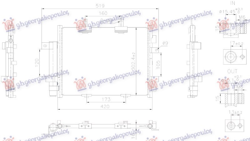HLADNJAK KLIME ELEKTRICNI (420x302x16) (NISSENS) DACIA SPRING 2021-