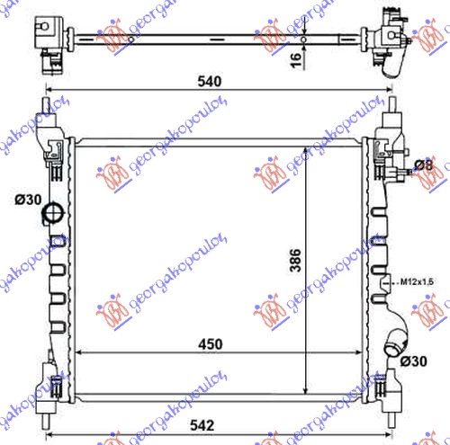 HLADNJAK MOTORA 1.0/1.2i 16V (45x39x17) (KOYO) CHEVROLET SPARK 2010-2013