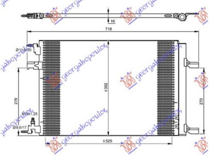 HLADNJAK KLIME 1.0/1.2 BENZIN (405x400x16) (KOYO) CHEVROLET SPARK 2010-2013