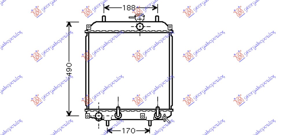 HLADNJAK MOTORA 1.0i 12V (MAN/AUTO) (40x31.7x16) (NRF) DAIHATSU CUORE 2002-2008 (L251/L250/L260)