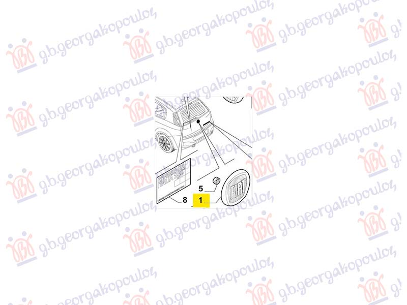 ZNAK ZADNJI (ORIGINALNI) FIAT PUNTO EVO 2009-2012 (199)