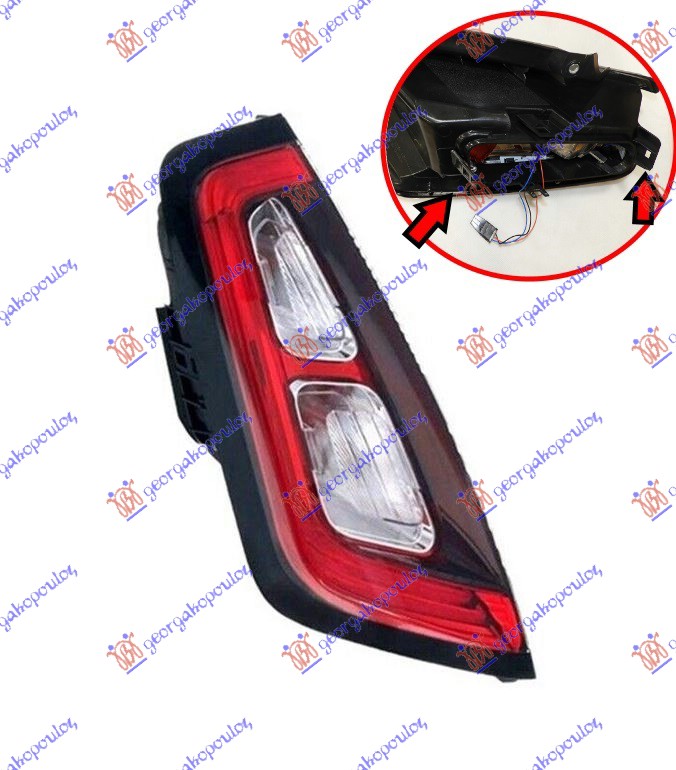 STOP LAMPA (LED) (BEZ NOSACA SIJALICE) (ZA MODELE SA BRZOM MONTAZOM NOSACA SIJALICE) (DEPO) FIAT PUNTO 2012- (199)