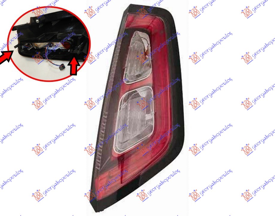 STOP LAMPA (LED) (BEZ NOSACA SIJALICE) (ZA MODELE SA SRAFLJENJEM NOSACA SIJALICE) (SPORT) (DEPO) FIAT PUNTO 2012- (199)