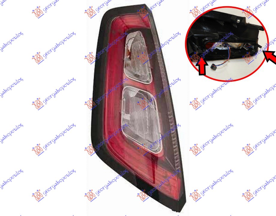 STOP LAMPA (LED) (BEZ NOSACA SIJALICE) (ZA MODELE SA SRAFLJENJEM NOSACA SIJALICE) (SPORT) (DEPO) FIAT PUNTO 2012- (199)