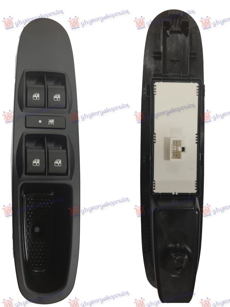 PREKIDAC U PREDNJIM VRATIMA SA OKVIROM (4 TASTERA) (8 PIN) FIAT PUNTO EVO 2009-2012 (199)