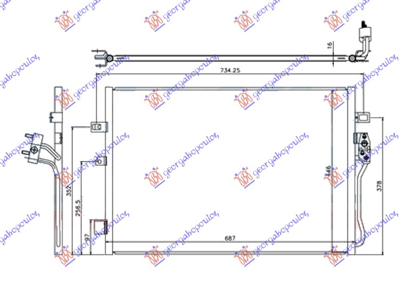HLADNJAK KLIME BENZIN/DIZEL (MAN) (645x445x16) FIAT FREEMONT 2011- (345)