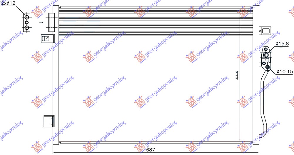 HLADNJAK KLIME BENZIN/DIZEL (AUTO) (645x460x16) FIAT FREEMONT 2011- (345)
