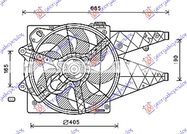 VENTILATOR KOMPLET (1.6/2.0 JTD) (+AC) FIAT DOBLO 2009-2015 (263)