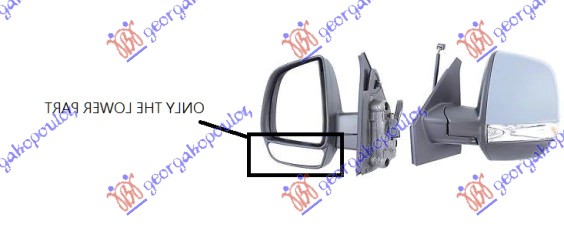 STAKLO RETROVIZORA (CARGO) (DONJI DEO) (KONVEKSNO) FIAT DOBLO 2015-2022 (263)