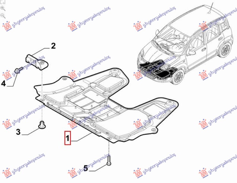 ZASTITA MOTORA PLASTICNA 1.0 (ORIGINALNI) FIAT 500e 2021-  (332)