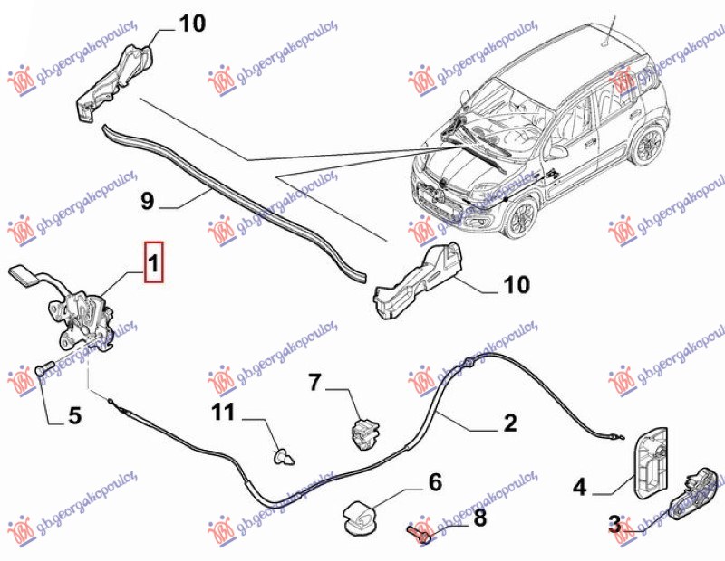 MAKAZE HAUBE (ORIGINALNI) FIAT PANDA NEW 2012- (312/319)
