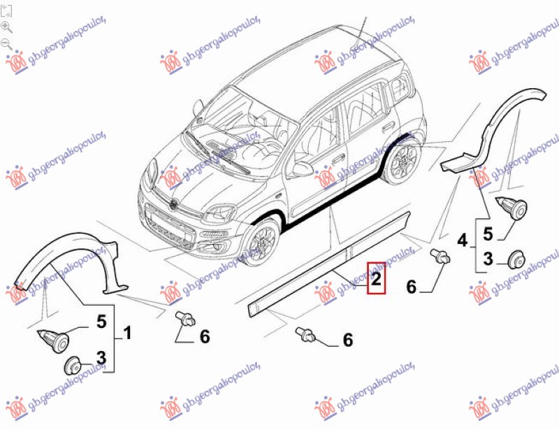 SAJTNA PLASTICNA (CROSS/4x4/TREKKING) (ORIGINALNI) FIAT PANDA NEW 2012- (312/319)