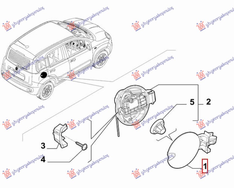POKLOPAC REZERVOARA (ORIGINALNI) FIAT PANDA NEW 2012- (312/319)