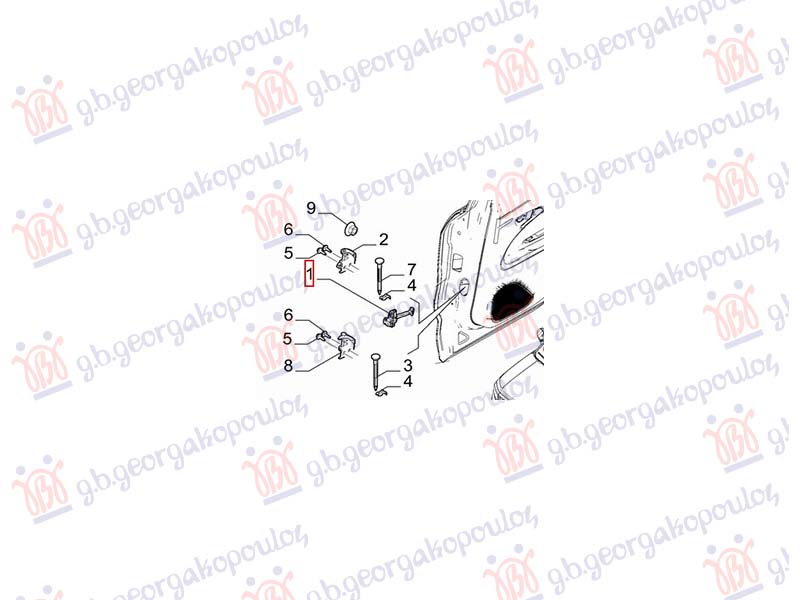 GRANICNIK ZADNJIH VRATA FIAT GRANDE PANDA 2024- (325)
