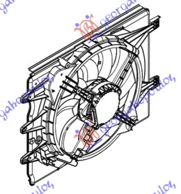 VENTILATOR KOMPLET (1.4i 16V) (-AC) FIAT 500 L 2017- (351/352)