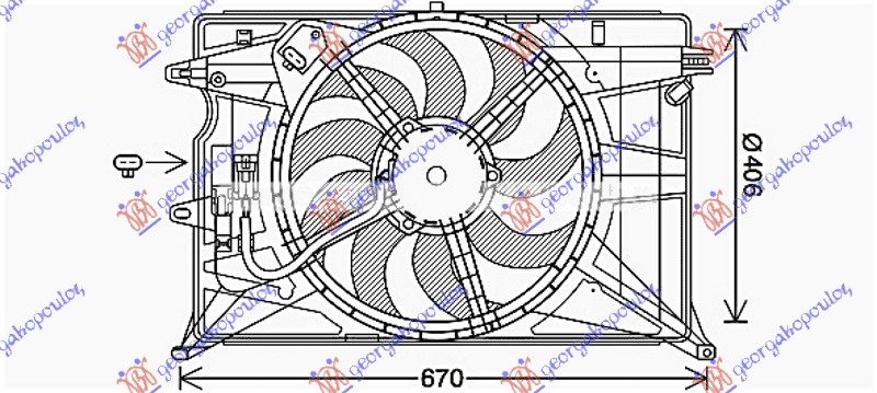 VENTILATOR KOMPLET (BENZIN/DIZEL) JEEP RENEGADE 2014-2018 (BU/B1/BV)