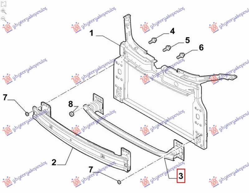SINA PREDNJEG BRANIKA DONJA (ORIGINALNI) FIAT 500e 2021-  (332)