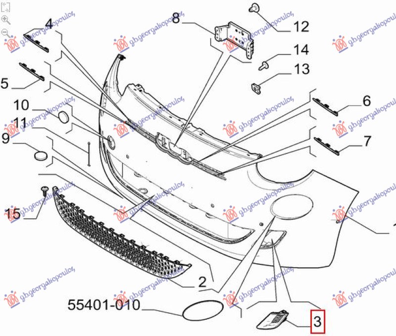 RESETKA PREDNJEG BRANIKA SPOLJASNJA (ORIGINALNI) FIAT 500e 2021-  (332)