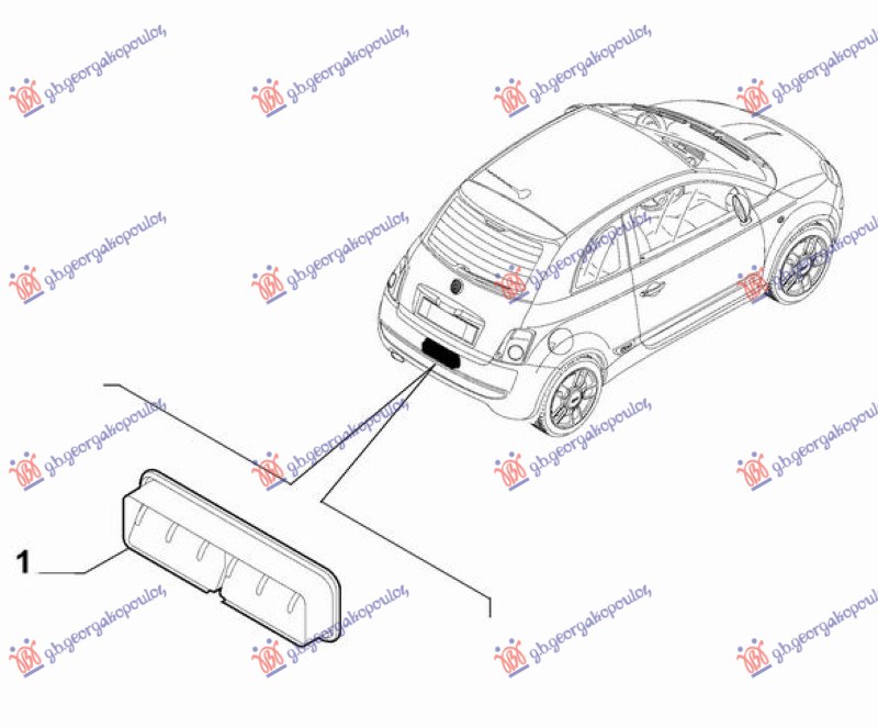 VENTILACIONA RESETKA GEPEKA (ORIGINALNI) FIAT 500e 2021-  (332)