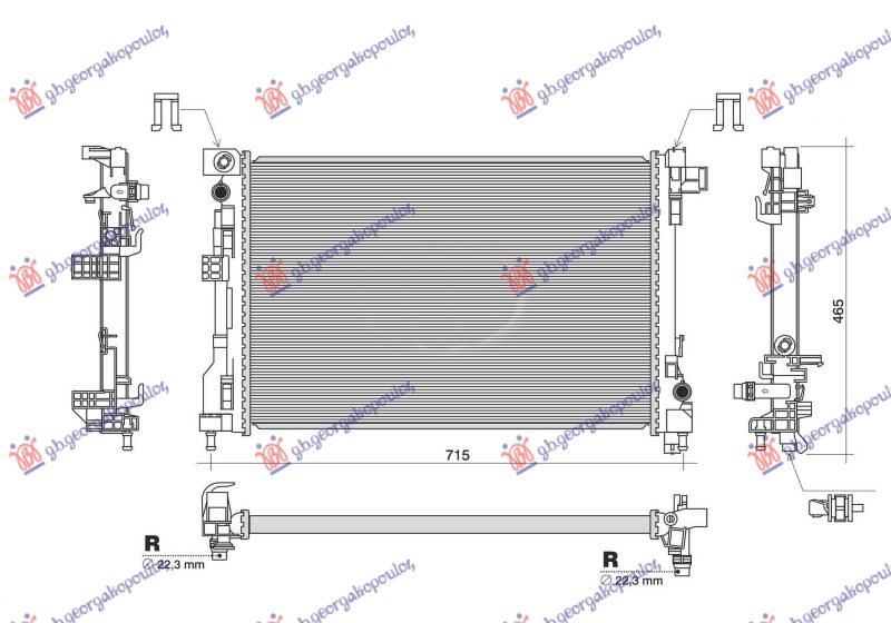 HLADNJAK MOTORA ELEK. (610x396) (NRF) FIAT 500e 2021-  (332)