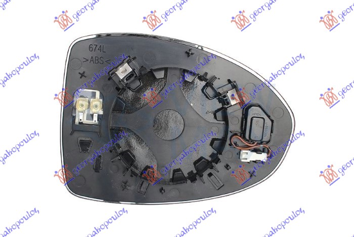 STAKLO RETROVIZORA SA GREJACEM (MRTAV UGAO) (KONVEKSNO) FIAT 500e 2021-  (332)