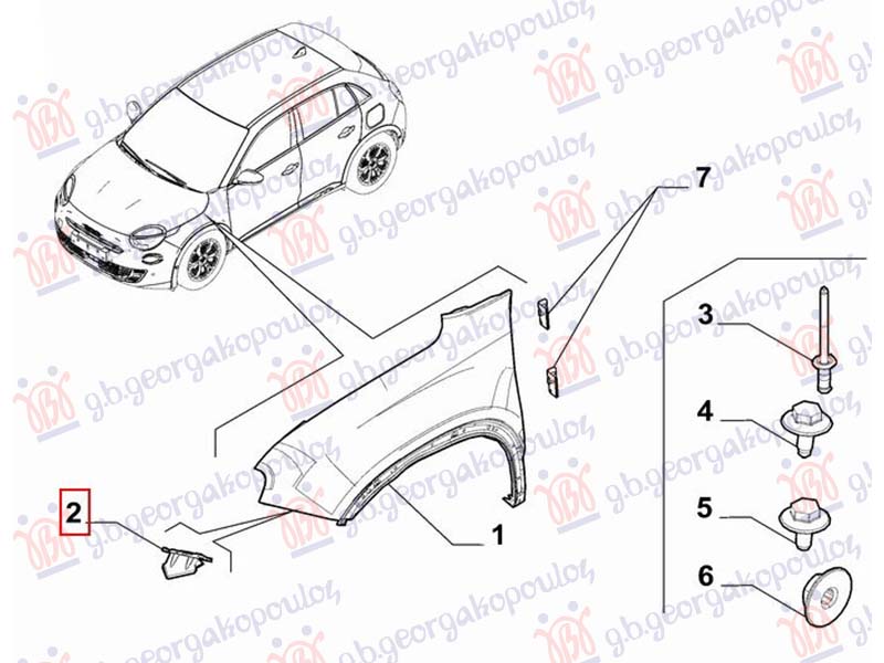 NOSAC BLATOBRANA METAL (ORIGINALNI) FIAT 600 2023- (365/364)