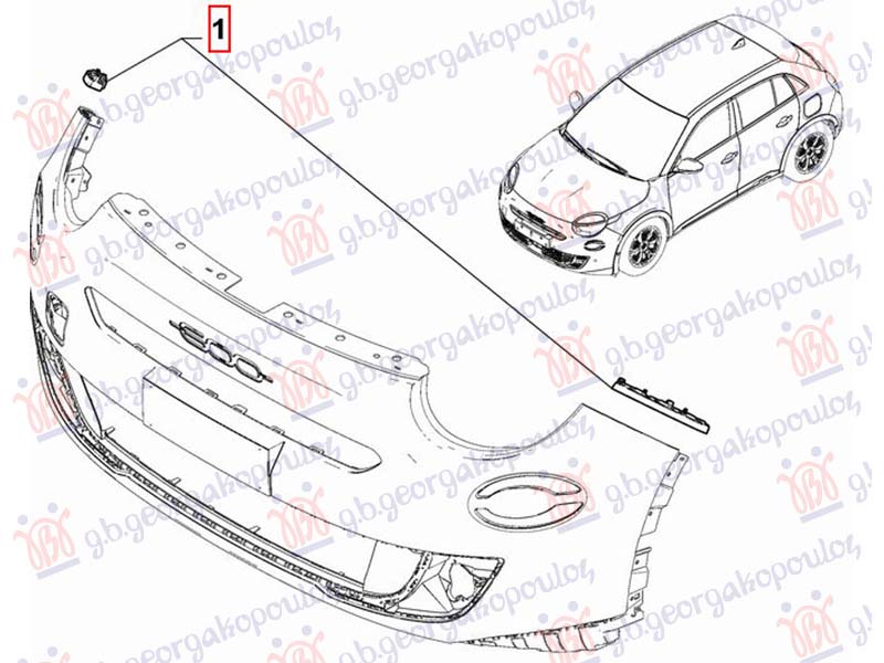 NOSAC PREDNJEG BRANIKA BOCNI PLASTICNI (ORIGINALNI) FIAT 600 2023- (365/364)