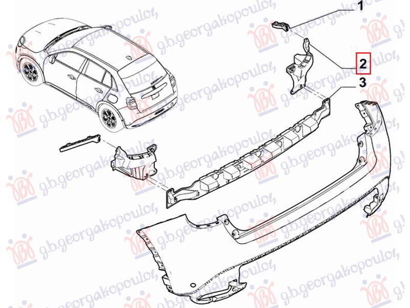 NOSAC ZADNJEG BRANIKA PLASTICNI (ORIGINALNI) FIAT 600 2023- (365/364)