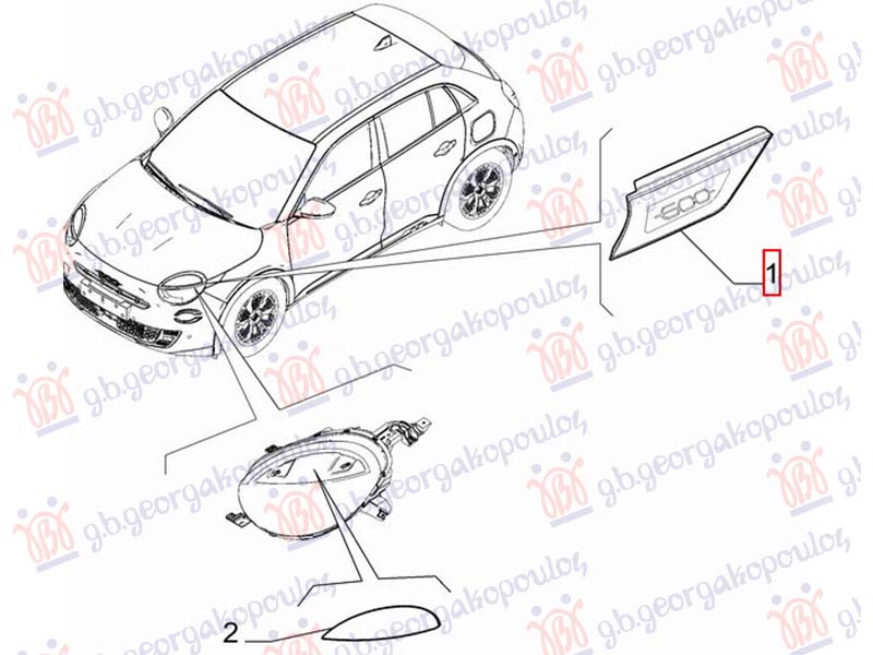 ZNAK NA BLATOBRANU (600) (ORIGINALNI) FIAT 600 2023- (365/364)
