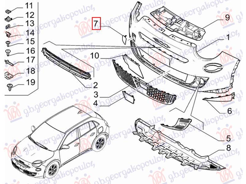 POKLOPAC KUKE PREDNJEG BRANIKA (ORIGINALNI) FIAT 600 2023- (365/364)