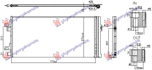 HLADNJAK KLIME 2.3 DIZEL MULTIJET (773x371x16) FIAT DUCATO III 2014- (250)