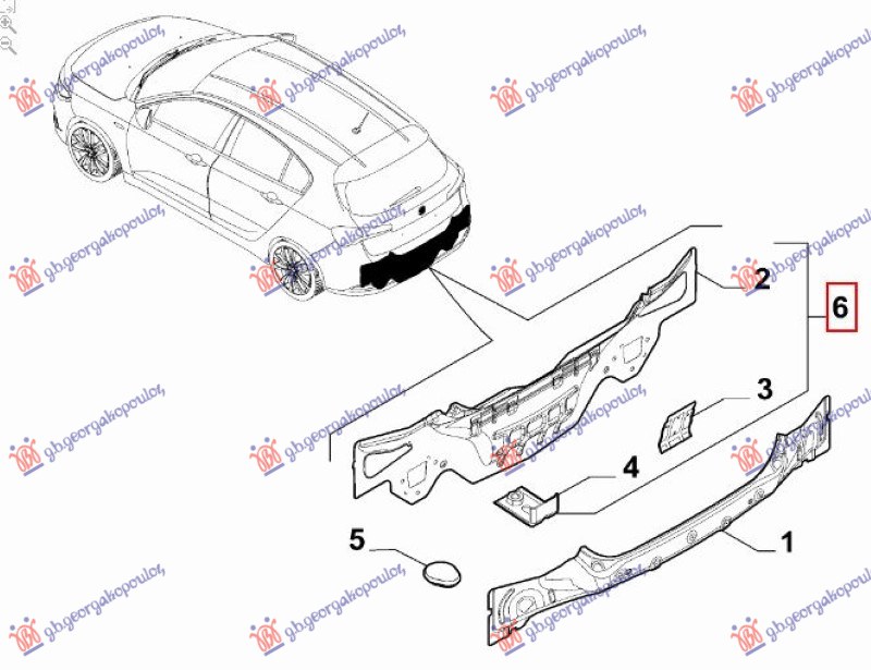 ZADNJI VEZNI LIM (H/B) FIAT TIPO 2016-2021 (356/357)