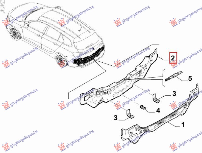 ZADNJI VEZNI LIM KARAVAN (ORIGINALNI) FIAT TIPO 2016-2021 (356/357)