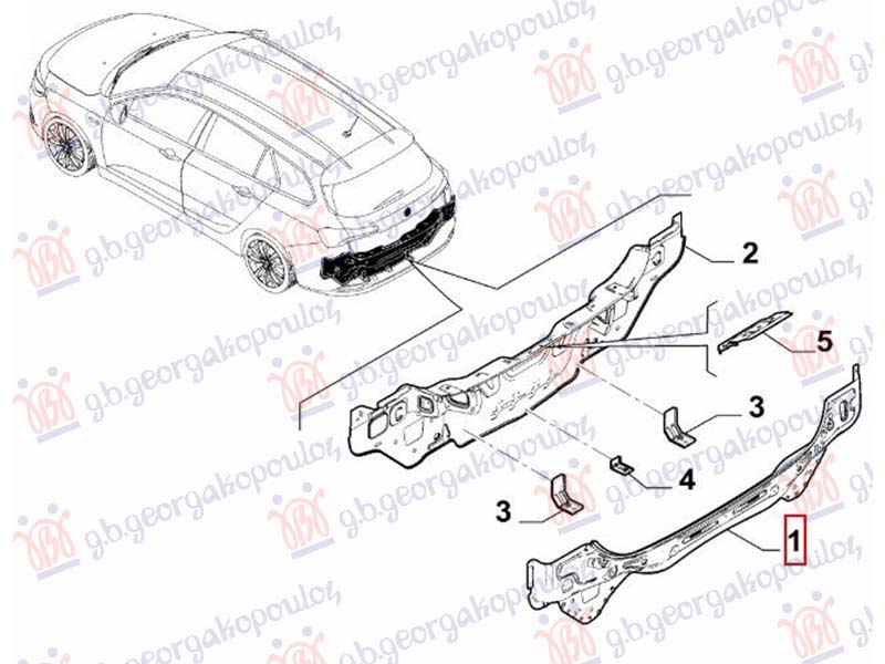 ZADNJI VEZNI LIM GORNJI SPOLJASNJI KARAVAN (ORIGINALNI) FIAT TIPO 2016-2021 (356/357)