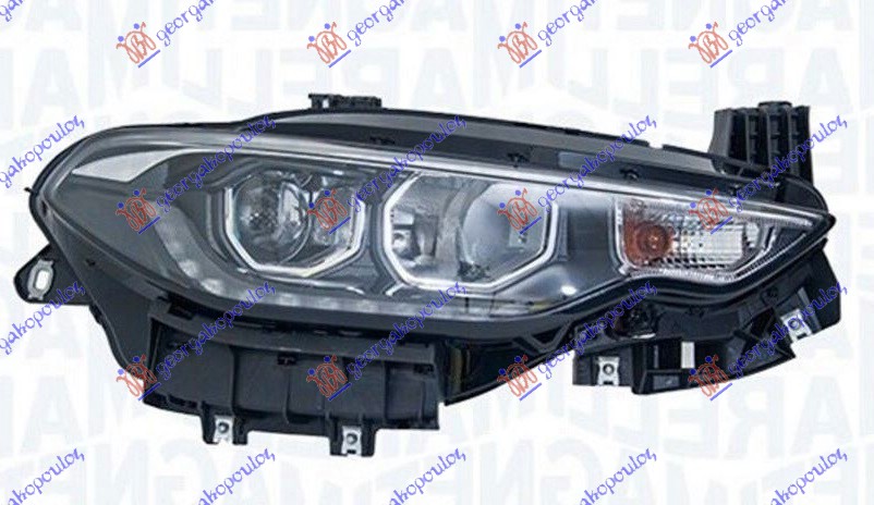 FAR ELEKTRICNI (H7/H7) SA LED DNEVNIM SVETLOM HROM (MARELLI) FIAT TIPO 2016-2021 (356/357)