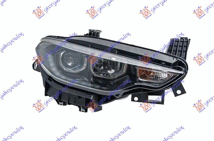 FAR ELEKTRICNI CRNI (H7/H7) SA LED DNEVNIM SVETLOM (MARELLI) FIAT TIPO 2016-2021 (356/357)