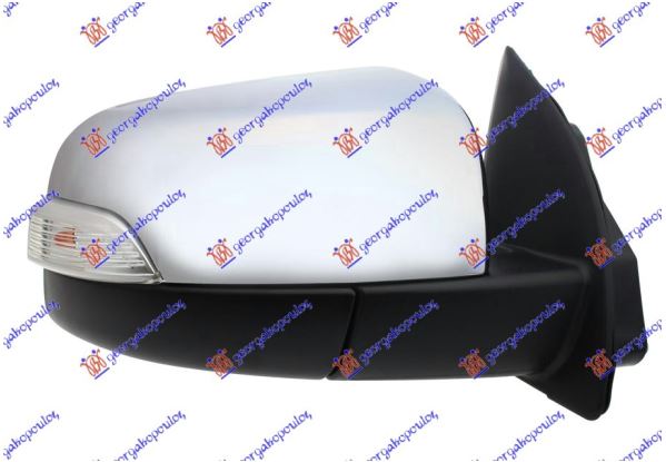 RETROVIZOR ELEKTRICNI HROM (MIGAVAC) (KONVEKSNO STAKLO) FORD RANGER 2012-2015 (TKE)