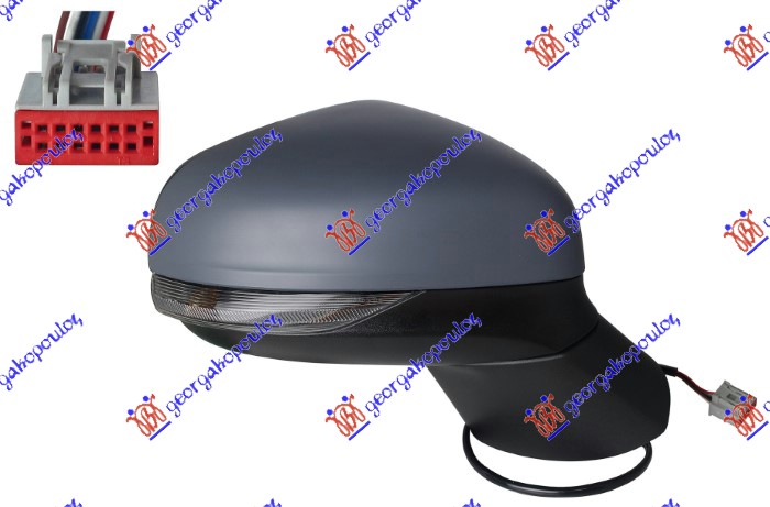 RETROVIZOR ELEKTRICNI SA GREJACEM PM (MIGAVAC) (6 PIN) (A KVALITET) (KONVEKSNO STAKLO) FORD PUMA 2020- (J2K/CF7)