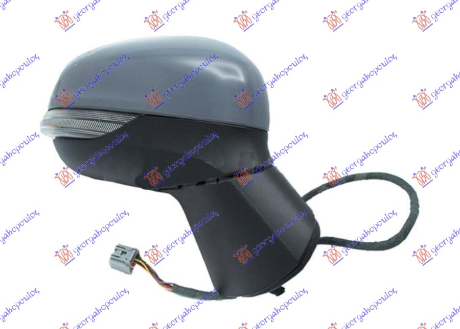 RETROVIZOR ELEKTRICNI SA GREJACEM PM (MIGAVAC) (MRTAV UGAO) (8 PIN) (KONVEKSNO STAKLO) FORD PUMA 2020- (J2K/CF7)