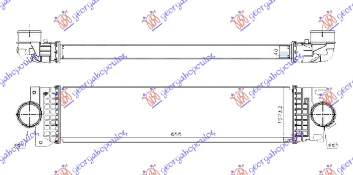 HLADNJAK INTERKULERA 1.0 EcoBoost BENZIN (655x160x40) (NISSENS) FORD MONDEO 2014-2019 (CD/CE/CF)