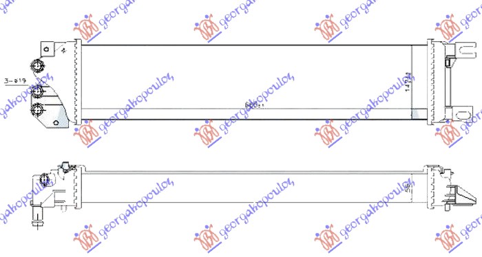 HLADNJAK MOTORA DODATNI 1.5 ECOBOOST BENZIN / 1.6 TDCi ECONETIC DIZEL (665x140x56) FORD MONDEO 2019- (CD/CE/CF)