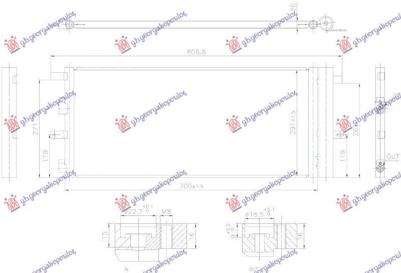 HLADNJAK KLIME 2.0 DIZEL (700x291x20) (NISSENS) FORD MONDEO 2019- (CD/CE/CF)