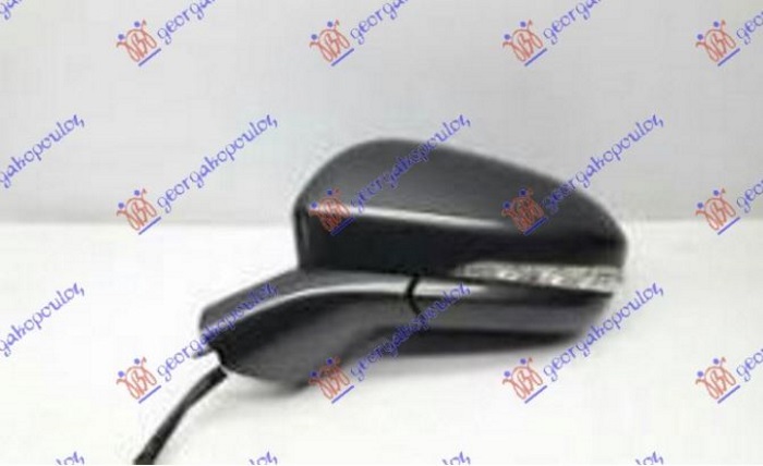 RETROVIZOR ELEKTRICNI SA GREJACEM PM (ELEKTRO-SKLOPIV) (MIGAVAC) (SVETLO) (CRNI NOSAC) (ASFERICNO STAKLO) FORD MONDEO 2019- (CD/CE/CF)