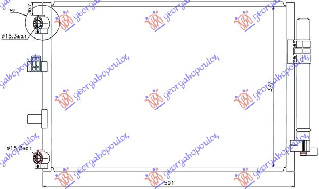 HLADNJAK KLIME 1.0/1.6 BENZIN - 1.6 DIZEL (590x377) FORD FOCUS 2011-2014 (DH)