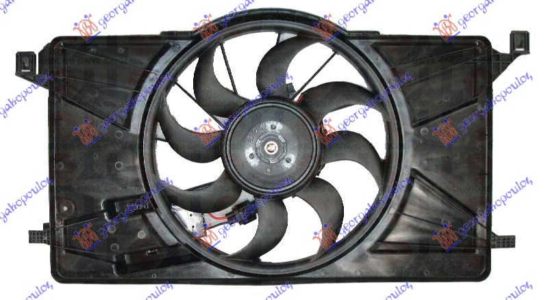 VENTILATOR KOMPLET (1.6 BENZIN) (390mm) (2 PIN) (SA KONTROLNOM JEDINICOM) FORD FOCUS 2011-2014 (DH)