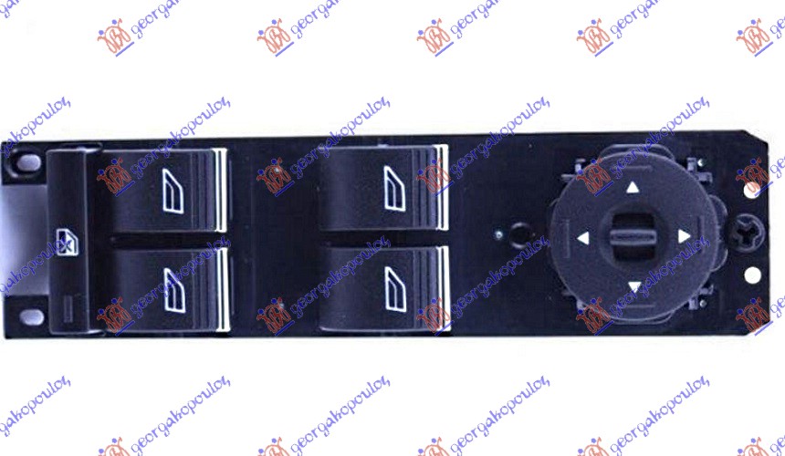 PREKIDAC U PREDNJIM VRATIMA CRNI/SREBRNI (4 TASTERA) (3 PIN) FORD FOCUS 2011-2014 (DH)