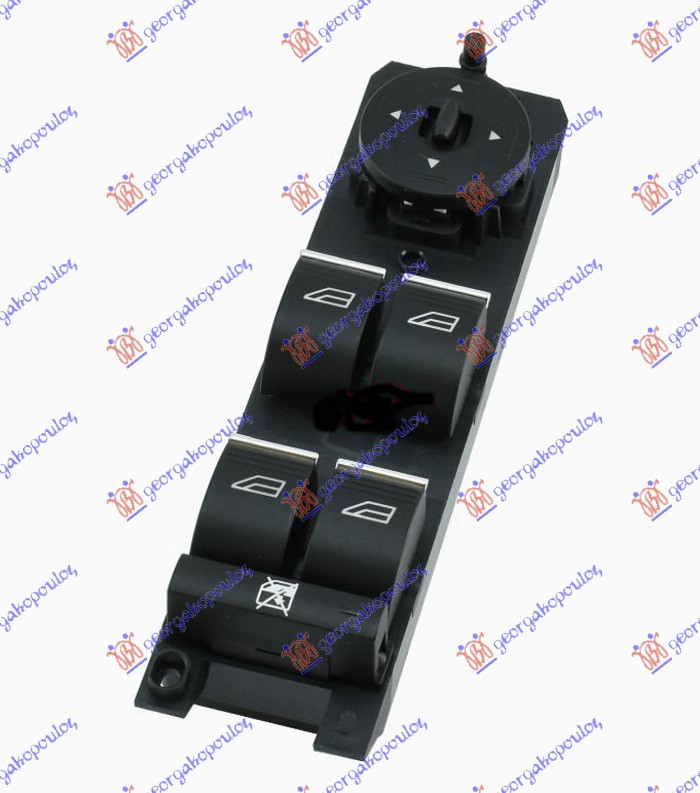 PREKIDAC U PREDNJIM VRATIMA CRNI/SREBRNI (4 TASTERA) (ELEKTRO-SKLOPIV RETROVIZOR) (3 PIN) FORD FOCUS 2011-2014 (DH)