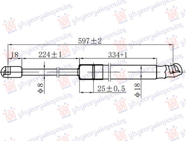 AMORTIZER GEPEK VRATA (597L-385N) FORD FOCUS 2018-2022 (HN/HM)