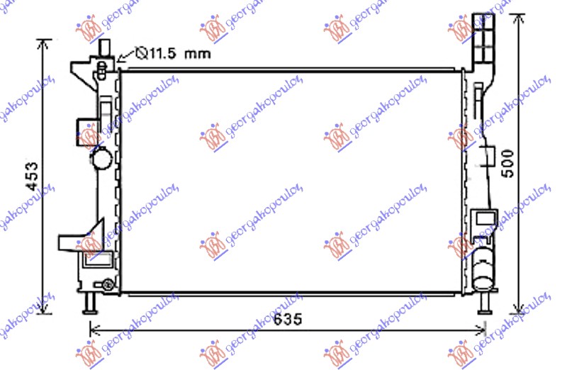 HLADNJAK MOTORA 1.5 TDCi ECOnetic DIZEL (MAN) (543x362x26) FORD TRANSIT/TOURNEO CONNECT 2019-2022